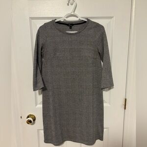 Reitmans plaid grey dress with 3/4 sleeves